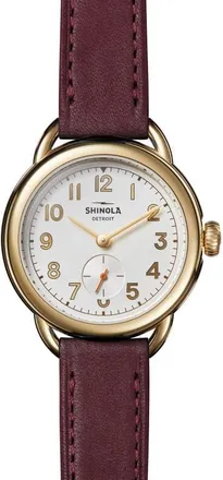 Shinola Runabout Leather Strap Watch, 36mm in Oxblood Leather Strap at Nordstrom