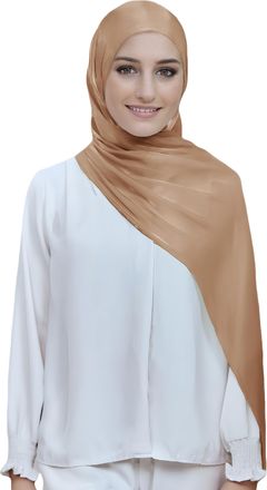 Lina & Lily Sheen Shimmer Womens Crepe Scarf Shawl Wrap Head Hijab Lightweight (Bronze)