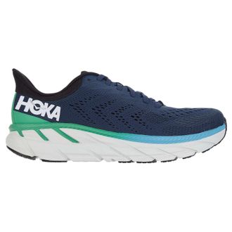 Hoka One One Hoka Clifton 7 Textile Synthetic Mens Low Top Trainers - Moonlit Ocean Anthracite - Size:UK 10.5