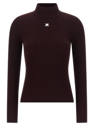 Courr&egrave;ges Bordeaux Viscose Womens Cardigan