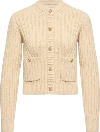 Moncler Moncler Cotton Padded Cardigan, Women, Beige, Size: Xl