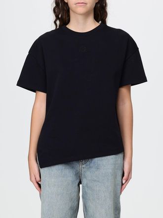 Loewe T-shirt girocollo in cotone con spalle cadute e orlo asimmetrico