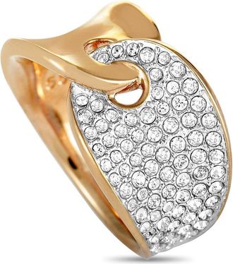 Swarovski Guardian Stainless Steel Rose Gold Plated and Crystal Interlocking Band Ring