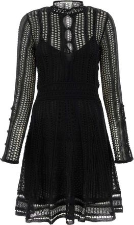 Chlo&eacute; Black Linen Blend Mini Dress