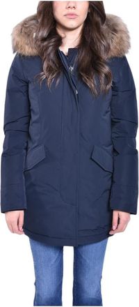 Woolrich Luxe Arctic Parka - Dames - Parka Jassen - Blauw - L - Katoen - Jassen