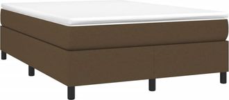 vidaXL Vidaxl - Cama Box Spring Con Colch&oacute;n Tela Marr&oacute;n Oscuro 140x200 Cm
