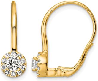 Diamond2Deal 14k Yellow Gold 3/4 Ct Round Lab Grown Diamond Drop Dangle Earrings