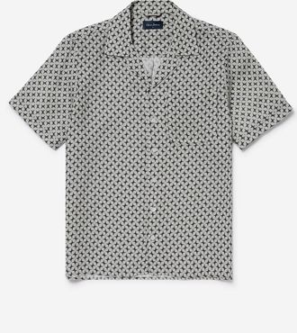Oliver Sweeney Mens Marvao Shirt in Light Grey Linen - Size X-Large