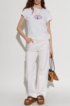 Mother Cotton T-shirt The Lil Sinful, Womens, White