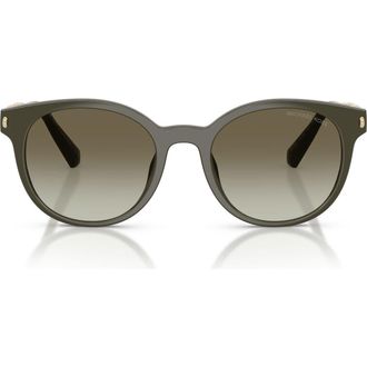 Michael Kors Pienza 53mm Gradient Round Sunglasses in Olive /Green at Nordstrom