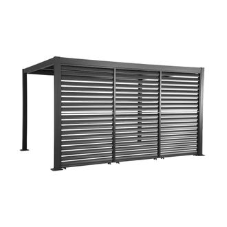 Sweeek P&eacute;rgola bioclim&aacute;tica de aluminio y acero 3x4m + 3 persianas 1 3m