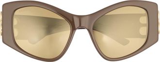 Balenciaga 55mm Cat Eye Sunglasses in Brown Brown Bronze at Nordstrom Rack