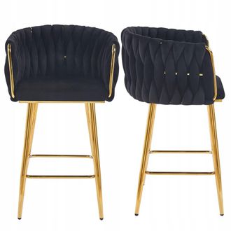 OEM Sgabello H7-fx (g) In Velluto Nero (struttura Dorata)