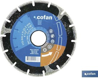 cofan Disco Electrodep. Reforz. 115 Mm, Discos De Diamante Electrodepositado Especial M&aacute;rmol Profesional. Uso Para Materiales Gruesos Y Duros. Corte Siempre