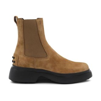 Tod's Tods, Chelsea Boots, female, Brown, Size: 6 1/2 US Elastic-Panel Chelsea Boots