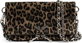 Zadig&Voltaire Nano Rock Metallic Leopard Clutch in Silver at Nordstrom