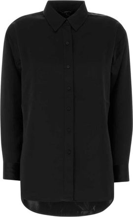 Polo Ralph Lauren Overhemden, Dames, Zwart, XL, Satijn, Satijnen Blouse