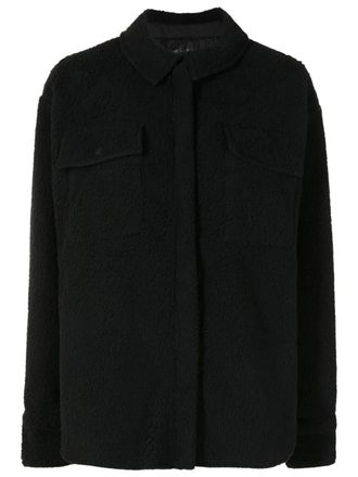 Osklen Fleece shirtjack met klepzak - Zwart