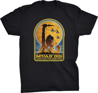 Generic Muad DIB Long Live The Fighters Dune Inspired T-Shirt (Black, XXL)