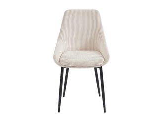 VENTE-UNIQUE.COM Set de 2 sillas terciopelo crema