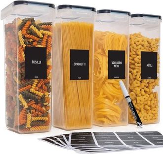 No Brand Adecuado Para Recipientes De Almacenamiento De Pl&aacute;stico, Tarros De Comida Reutilizables, Tapas Herm&eacute;ticas, Aptos Para Microondas, Lavavajillas Y Conge