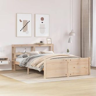 Berkfield Home Bed Frame with Headboard without Mattress 140x190 cm in Light Tan