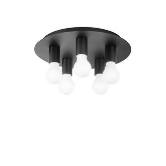 Luce-Ambiente-Design Strike Five-Light Ceiling Lamp in Black Metal