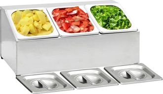 vidaXL Soporte Bandeja Gastronorm Con 3 Bandejas 1/6 Acero Inoxidable Vidaxl
