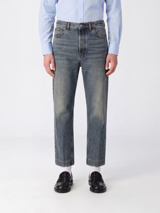Valentino Garavani Jeans cropped straight fit in denim di cotone a vita media