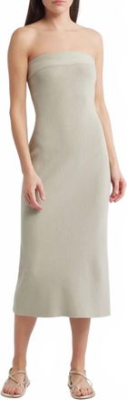 Free People Ravena Strapless Maxi Sweater Dress In Lima Bean