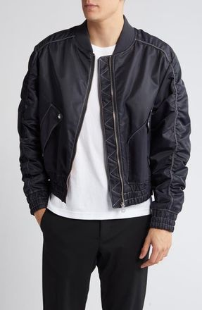 HUGO BOSS Bokly Water Repellent Bomber Jacket in Charcoal at Nordstrom, Size Xx-Large