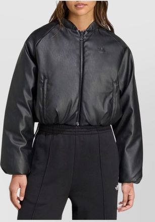 adidas zip up bomber jacket in faux leather