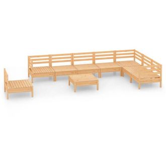 vidaXL 9 Pcs Jardim Lounge Pinho Solid - 278310