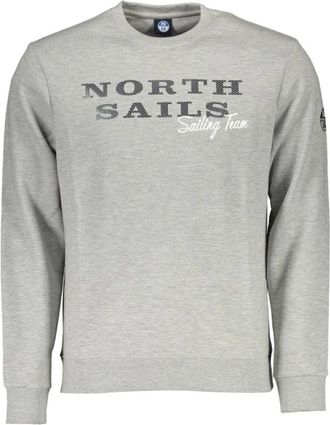 North Sails Grijze Katoenen Logotrui - Heren - Sweatshirts - Grijs - S - Katoen - Hoodies & sweatvesten
