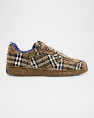 Burberry Mens Check Terrace Low-Top Sneakers