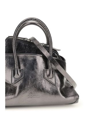 The Attico Womens Mini Handbag La Passeggiata Leather Grey Calf Handbags Hand Bags