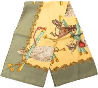 Herm&egrave;s Pre-owned Scarves, female, Yellow, Size: ONE SIZE Pre-owned Les Oiseaux du Roy Scarf
