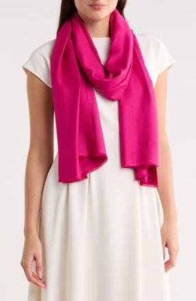 Vince Camuto Oversized Satin Pashmina Wrap in Bright Rose at Nordstrom Rack