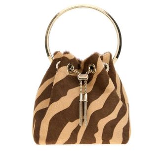 Jimmy Choo London Printed Calf Hair Bon Bon Bucket Bag