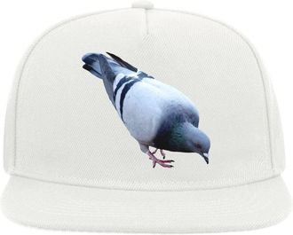 Generic Pigeon Bird Urban Flying Rat 5 Panel Snapback Flat Visor Cap Hat Baseball Hat White