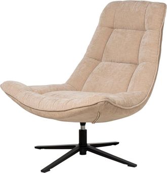 Koketto Home Sillón bajo giratorio de suave tejido beige