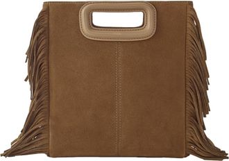 Maje Fringed M bag in suede in Camel at Nordstrom, Size Medium