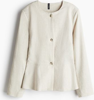 H&M Peplumjacke aus Leinenmix - Beige