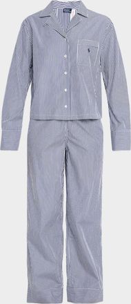 Polo Ralph Lauren Long-Sleeve Striped Cotton Poplin Pajama Set