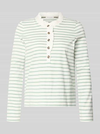 Christian Berg Longsleeve mit Knopfleiste und R&uuml;schen in Mint, Gr&ouml;&szlig;e XL