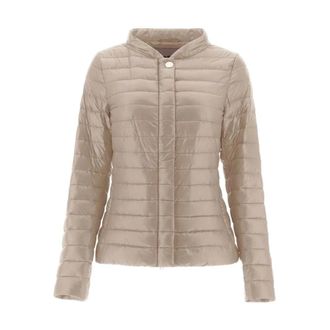 Herno Down Jackets, female, Beige, Size: XL Elena Short Down Jacket