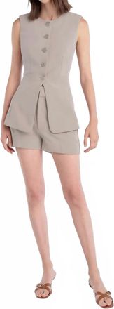 Favorite Daughter Clocking In Long-Line Vest Top In Soft Taupe