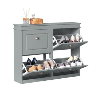 SoBuy Zapatero Con 4 Puertas Organizador Para Zapatos 105 X 24 X 83 Cm Gris Fsr79-hg Sobuy Es