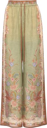 Zimmermann Green Indra Floral Pattern Sweatpants