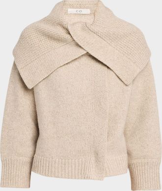 Co Funnel-Neck Wool-Cashmere Cardigan